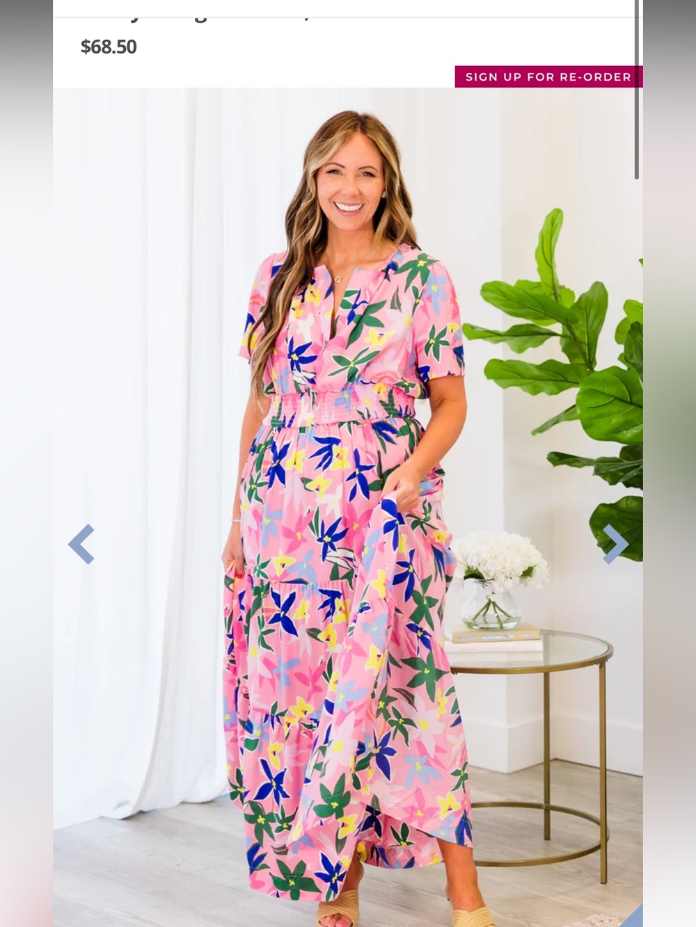 Chic Soul Daisy Delight Maxi Dress with Smocked Waist